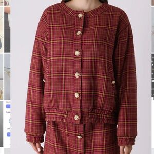Red Plaid Jacket in Small